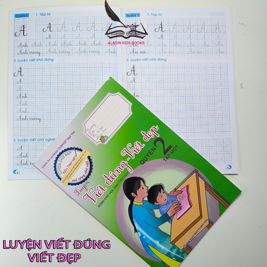 Sách - Luyện Viết Đúng Viết Đẹp Dành Cho Học Sinh Tiểu Học Bộ 6 Quyển