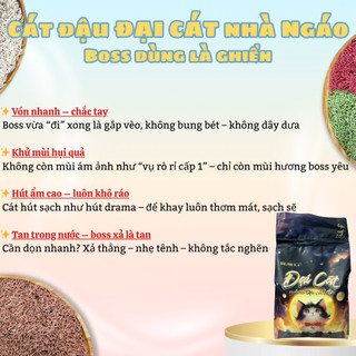 Cát đậu nành Đại Cát - Cát Lẻ Vị  ,Cát đậu nành cho mèo ĐẠI CÁT TOFU Cat Litter 6L, cát vệ sinh cho mèo.