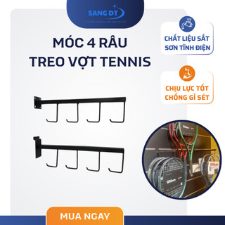 Móc treo vợt tennis gồm 4 móc râu riêng biệt dài 35cm chống gỉ sét, chịu lực tốt