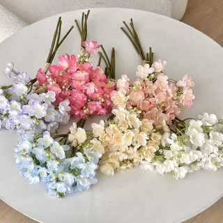 bó hoa nhài vải lụa và nụ hoa nhựa cao cấp gồm 4 cành, cao 35cm