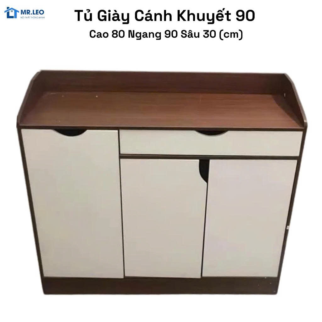 Tủ Giày Cửa Khuyết Nhiều Ngăn Xưởng Mộc Decor, Tủ Đựng Giày Dép Gỗ MDF cao cấp chống nước chống xước bền đẹp