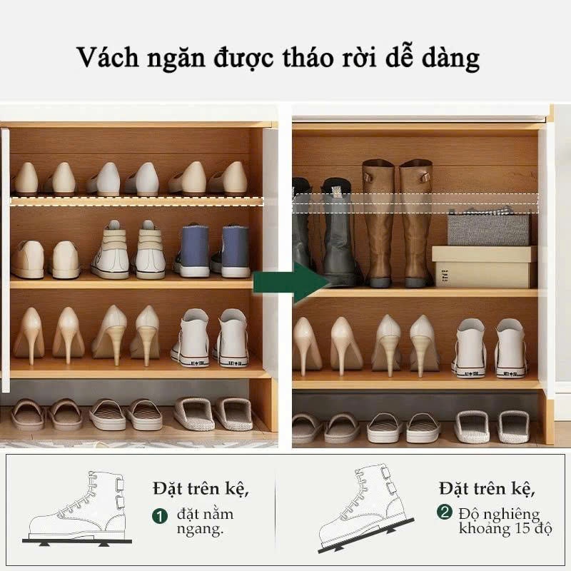 Tủ Giày Cửa Khuyết Nhiều Ngăn FOREST HOME Tủ Đựng Giày Dép Gỗ MDF cao cấp chống nước chống xước bền đẹp