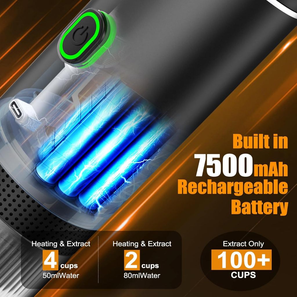 Máy Pha Cà Phê Espresso 20 Bar Không Dây 3 in 1 Tự Gia Nhiệt USB-C Tương Thích Nespresso Dolce Gusto