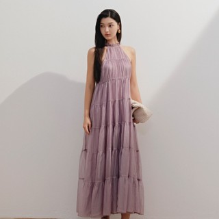 Đầm OLV maxi cổ yếm sang trọng Amalie phù hợp đi tiệc đi du lịch mua hè đi biển