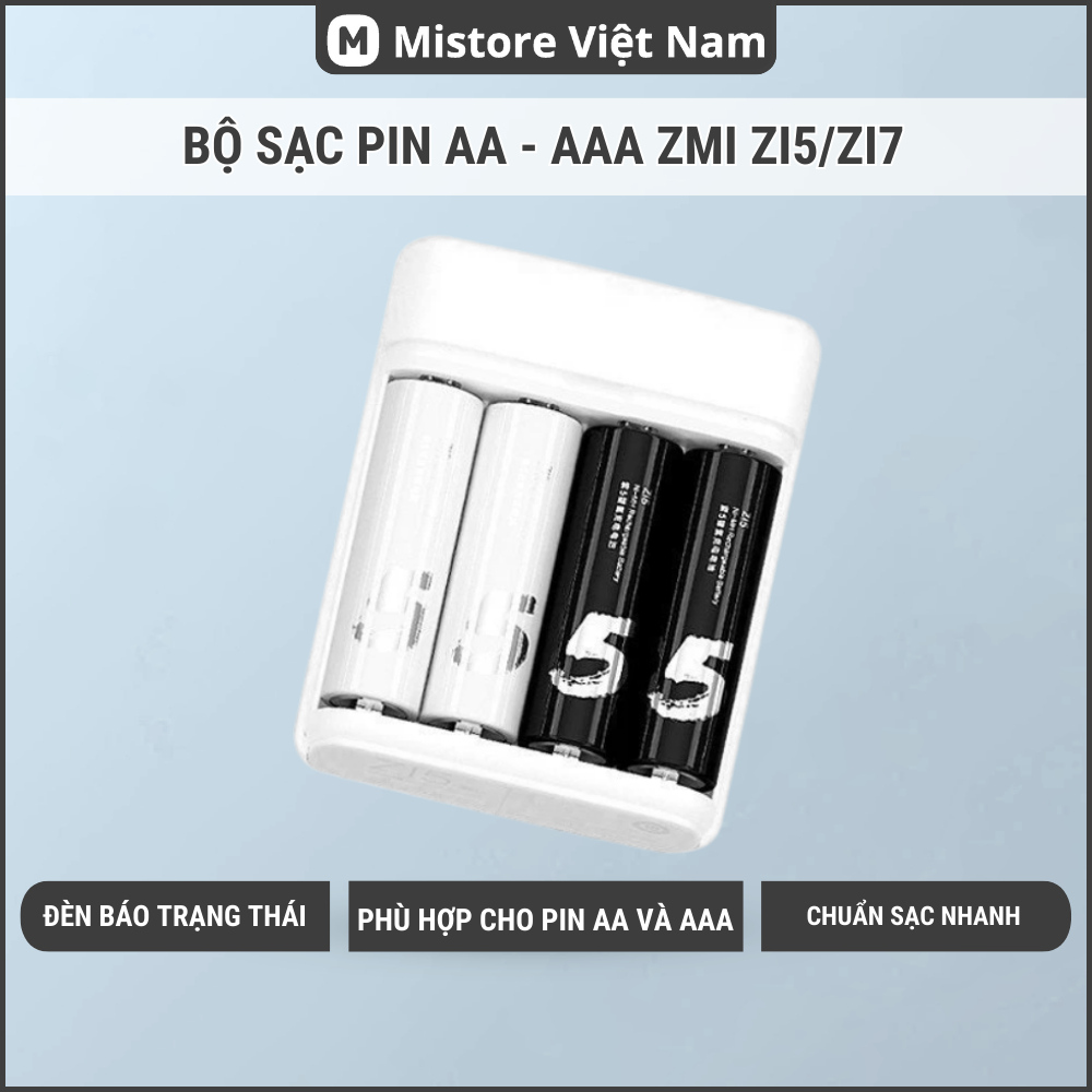 Bộ Sạc Pin AA - AAA XM ZMI PB401 Dùng Cho Pin Zi5/Zi7-Zi Rechargeable ...