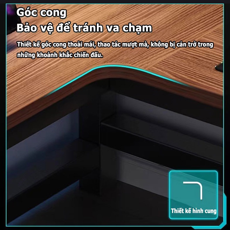 NOVUS Bàn Game Gỗ Cao Cấp - Thiết kế kệ đỡ đồ chuyên nghiệp - Tối ưu không gian chơi game đỉnh cao