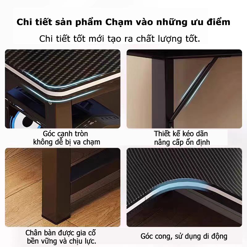 NOVUS Bàn Game Gỗ Cao Cấp - Thiết kế kệ đỡ đồ chuyên nghiệp - Tối ưu không gian chơi game đỉnh cao