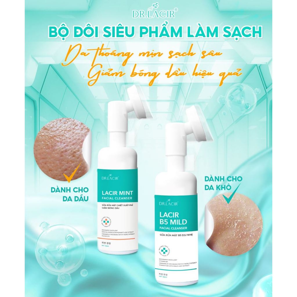 Sữa Rửa Mặt B5 DR.LACIR Dịu Nhẹ Làm Sạch Da Cân Bằng Ẩm Cho Da Nhạy Cảm 150ml