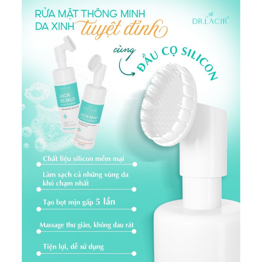 Bộ Chăm Sóc Da Mặt Dr.Lacir DR102 (Sữa Rửa Mặt Kiềm Dầu + Toner Bạc Hà Dưỡng Ẩm)