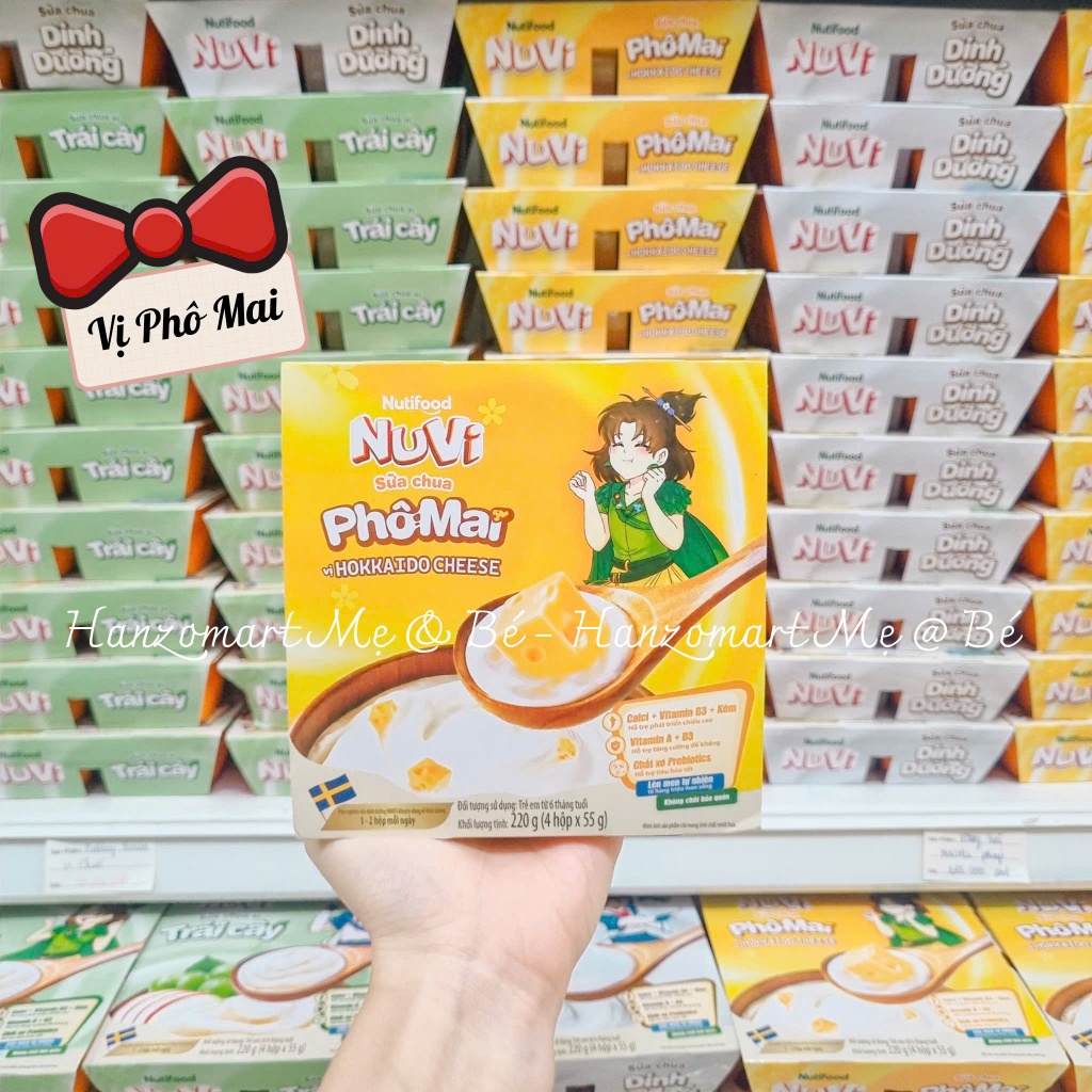 Sữa chua Nuvi đủ vị cho bé từ 6m, lốc 4*55gr