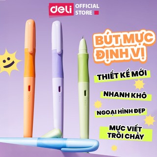 [TẶNG 6 Ống Mực] Bút Máy Học Sinh Định Vị Mực Xanh Đen Deli Cố Định Cách Cầm Nắm Bút Luyện Viết Chữ Đẹp Tiện Dụng