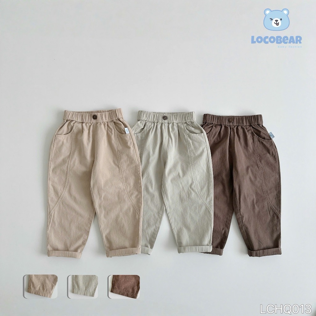 Quần kaki baggy phối viền cá tính, quần thô mềm bé trai đi học, đi chơi LCH013