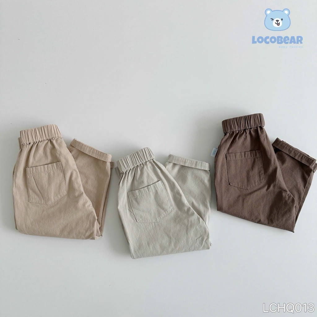 Quần kaki baggy phối viền cá tính, quần thô mềm bé trai đi học, đi chơi LCH013