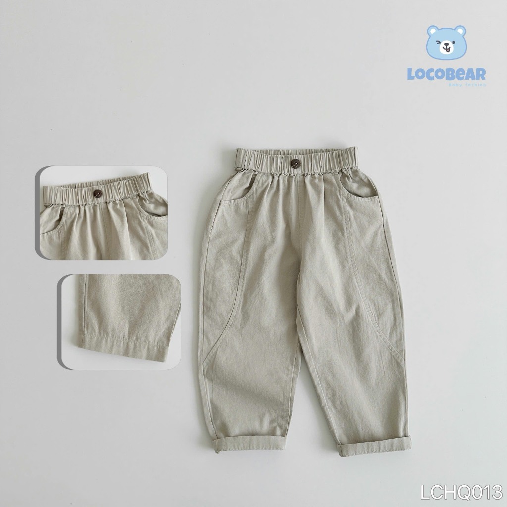 Quần kaki baggy phối viền cá tính, quần thô mềm bé trai đi học, đi chơi LCH013