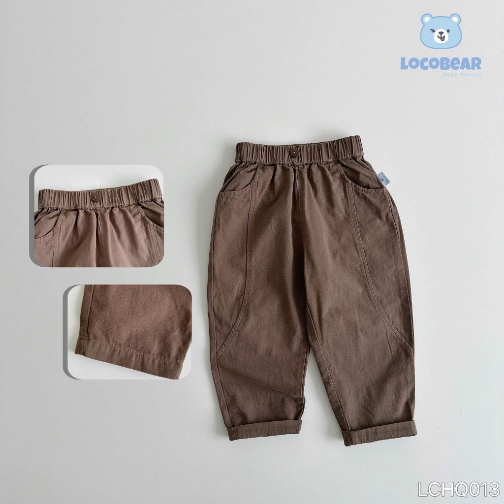 Quần kaki baggy phối viền cá tính, quần thô mềm bé trai đi học, đi chơi LCH013