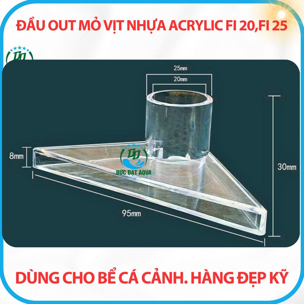 Đầu out mỏ vịt nhựa Acrylic Fi 20,Fi 25 dùng cho bể cá cảnh, thủy sinh. Hàng đẹp kỹ 4