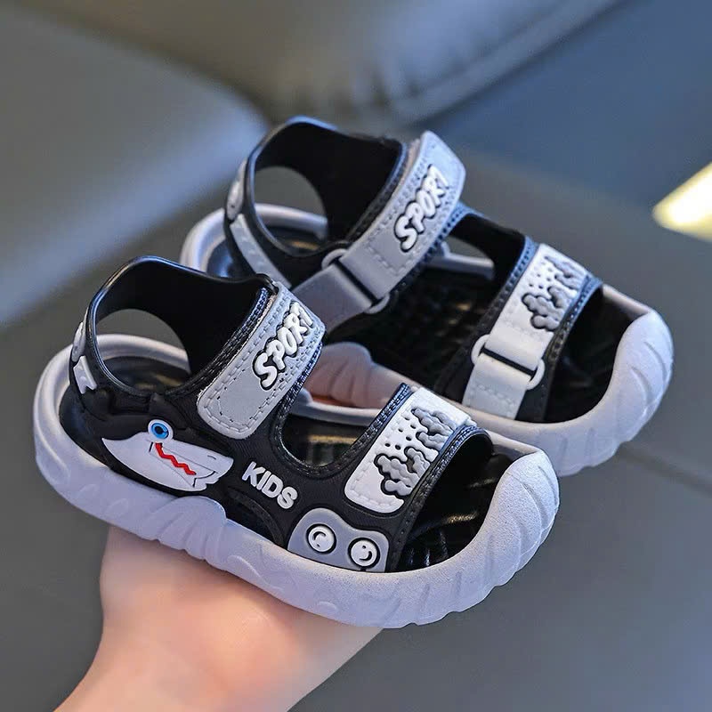 Giày quai dán sandal đi học thời trang phong cách hàn quốc cho bé trai siêu mềm êm chân hình cá mập
