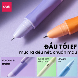 [TẶNG 6 Ống Mực] Bút Máy Học Sinh Định Vị Mực Xanh Đen Deli Cố Định Cách Cầm Nắm Bút Luyện Viết Chữ Đẹp Tiện Dụng