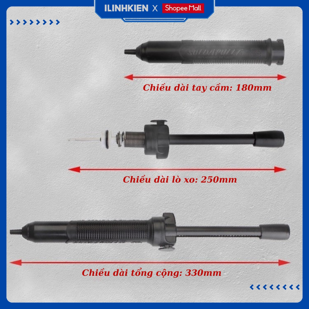 Hút thiếc hàn loại to DS017LS lực hút mạnh chất lượng tốt ILinhkien