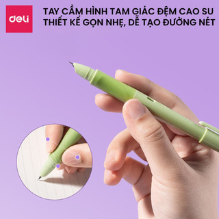 [TẶNG 6 Ống Mực] Bút Máy Học Sinh Định Vị Mực Xanh Đen Deli Cố Định Cách Cầm Nắm Bút Luyện Viết Chữ Đẹp Tiện Dụng