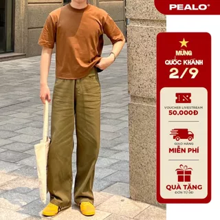 Quần kaki ống suông nam PEALO casual pants trơn basic chất liệu mới Loose Pants Minimalism Menswear