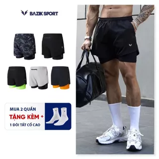 Quần Short 2 lớp Nam BAZIK Speed Up 2 in 1 Thoáng Khí Thấm Hút Mồ Hôi Và Khô Nhanh, Thoải Mái Vận Động, Chạy Bộ, Tập Gym