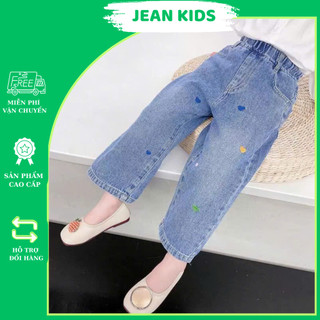 QUẦN JEAN SUÔNG THÊU HOẠ TIẾT TRÁI TIM NHỎ NHẮN XINH XẮN CHO BÉ GÁI