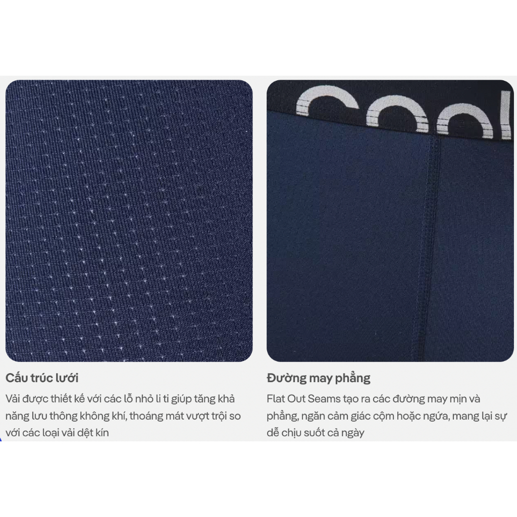 [MUA 3 TẶNG 1]Combo 3 Quần Lót Nam dáng Trunk AirMesh co giãn, thoáng mát, nhanh khô Coolmate