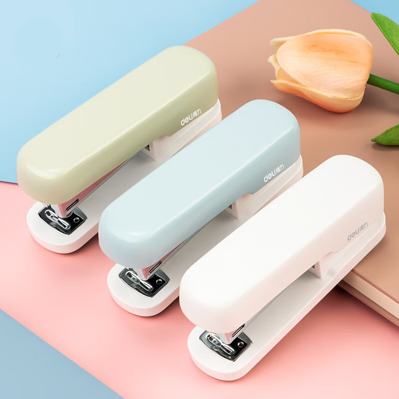 Dập Ghim Mini Deli 25 Trang – Ghim Số 12, Màu Pastel Dễ Thương, Tiện Lợi Cho Học Sinh