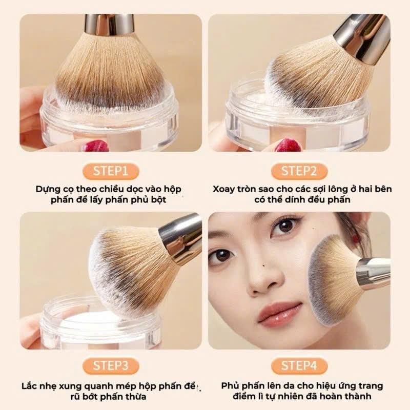 Cọ Phủ Phấn GECOMO G1122 Đầu Tròn Lông Mềm Mịn Dễ Dùng | NHÍM HOUSE