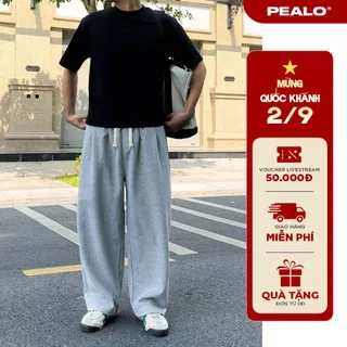 Quần nỉ 2 da PEALO ống rộng chất liệu cao cấp