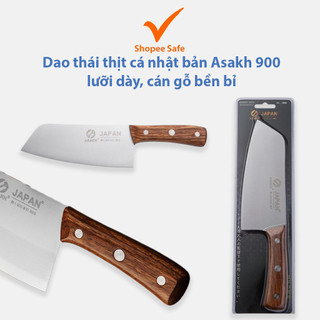 Dao thái thịt cá nhật bản Asakh 900 lưỡi dày bền bỉ cán gỗ chắc chắn sắc bén