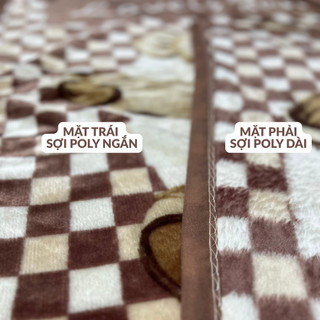 chăn caro trẻ em gấu giá rẻ - không rụng lông - không phai màu - an toàn cho trẻ em