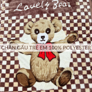 chăn caro trẻ em gấu giá rẻ - không rụng lông - không phai màu - an toàn cho trẻ em