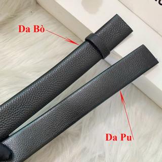 Thắt lưng nam công sở khoá gạt tự động mặt kính bóng sang trọng bản dây 3,5cm