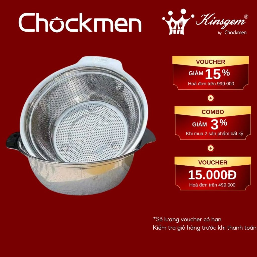 Set Rổ Chậu KINSGEM By CHOCKMEN Inox 304 Size 23-25-27-29-31Cm Rổ Rửa ...