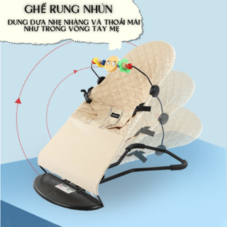 {KAIDOKIDS} Ghế Nhún Rung Gấp Gọn Cao Cấp chống võng lưng cho trẻ sơ sinh, chất liệu cotton thoáng mát an toàn