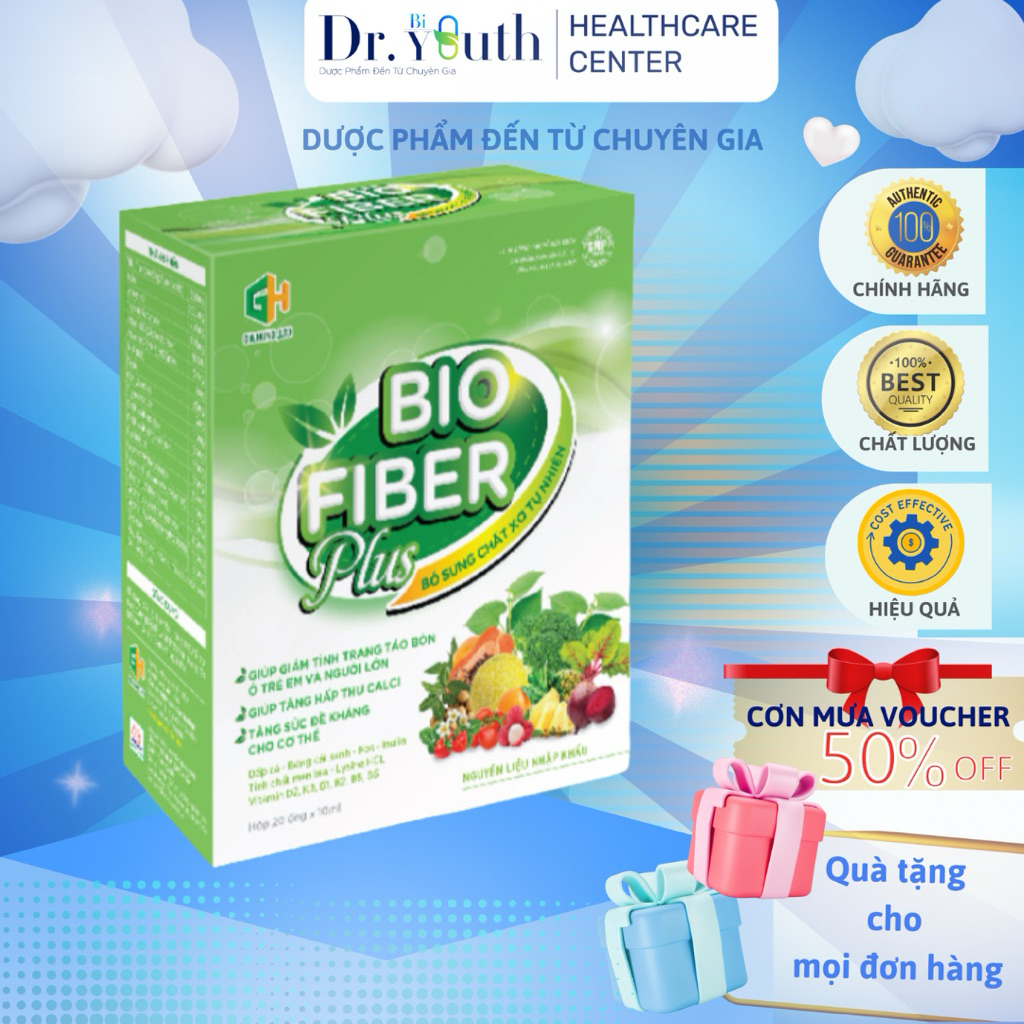 Ống uống BIO FIBER Plus Bổ sung chất xơ tự nhiên cho cơ thể. Hỗ trợ tăng cường hấp thu Cải thiện tình trạng táo bón