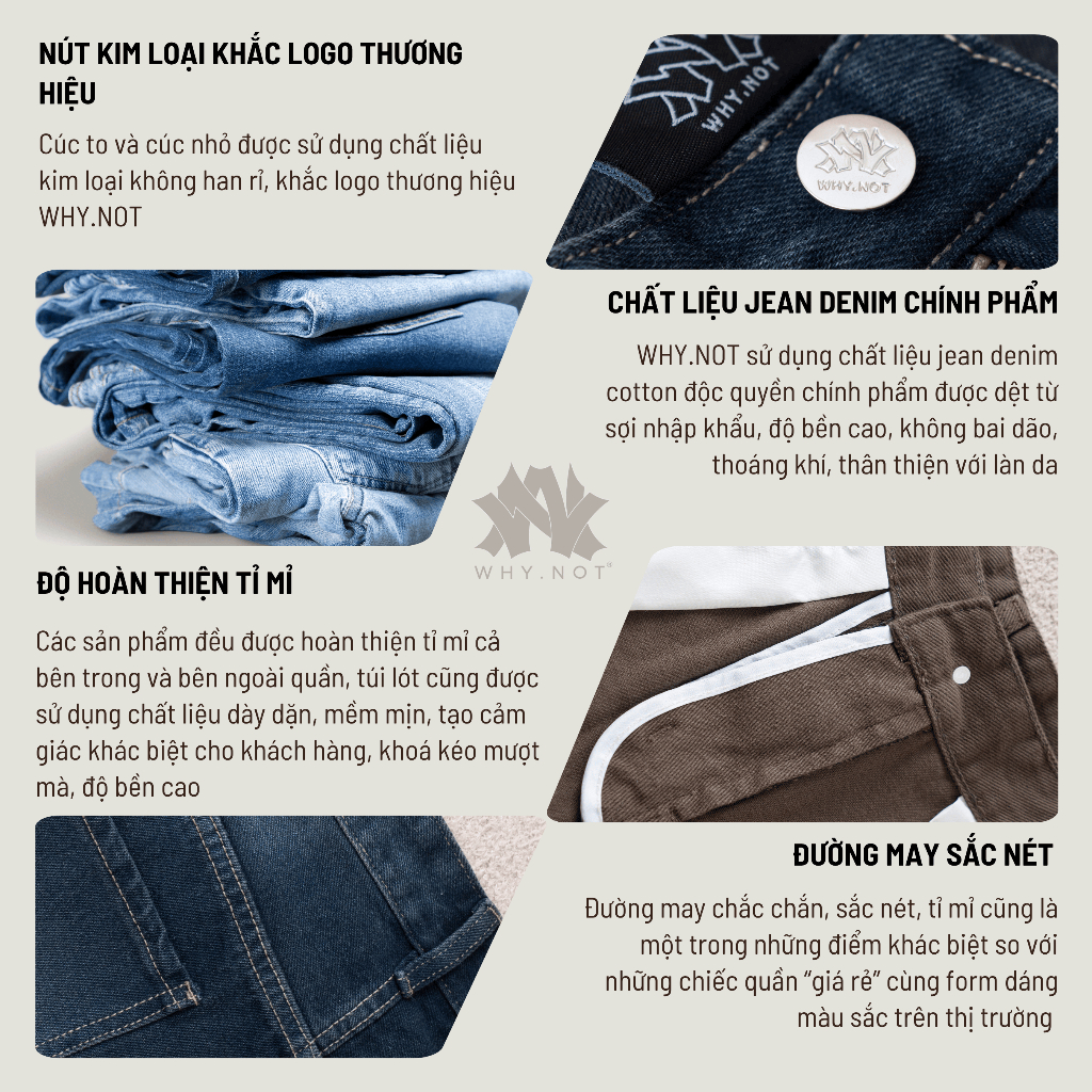 Quần Jean Nam WHY NOT Mocha Basic Jean- Quần Jeans Nam Màu Nâu Form Straight Phong Cách Clean Fit