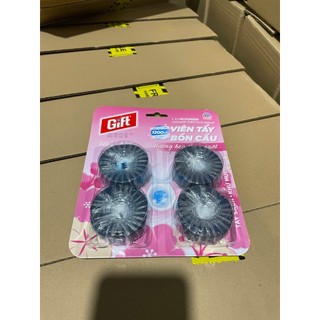 Viên tẩy bồn cầu Gift hương hoa thơm ngát ( vỉ 4 viên x 55 g)