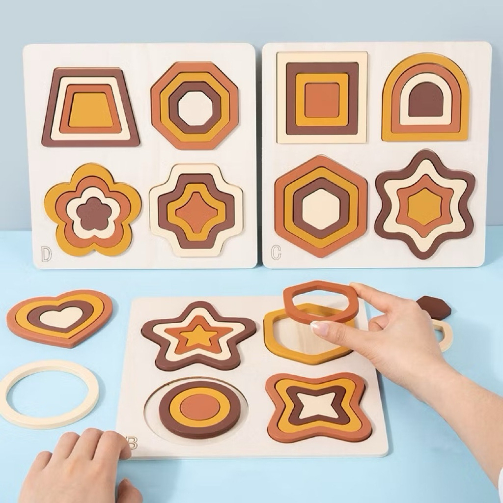 Montessori Học tập sớm Câu đố nhận thức Cha mẹ và con cái Hình dạng tương tác Huấn luyện Logic tư duy