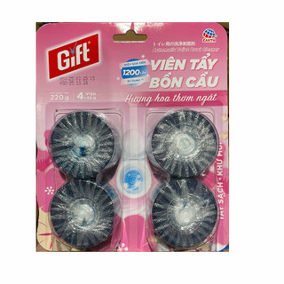 Viên tẩy bồn cầu Gift hương hoa thơm ngát ( vỉ 4 viên x 55 g)