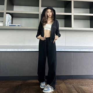 Hàn Quốc Badblood quần thư thêu lỏng lẻo quần street dance thẳng quần thể thao quần vệ sinh nữ