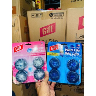Viên tẩy bồn cầu Gift hương hoa thơm ngát ( vỉ 4 viên x 55 g)