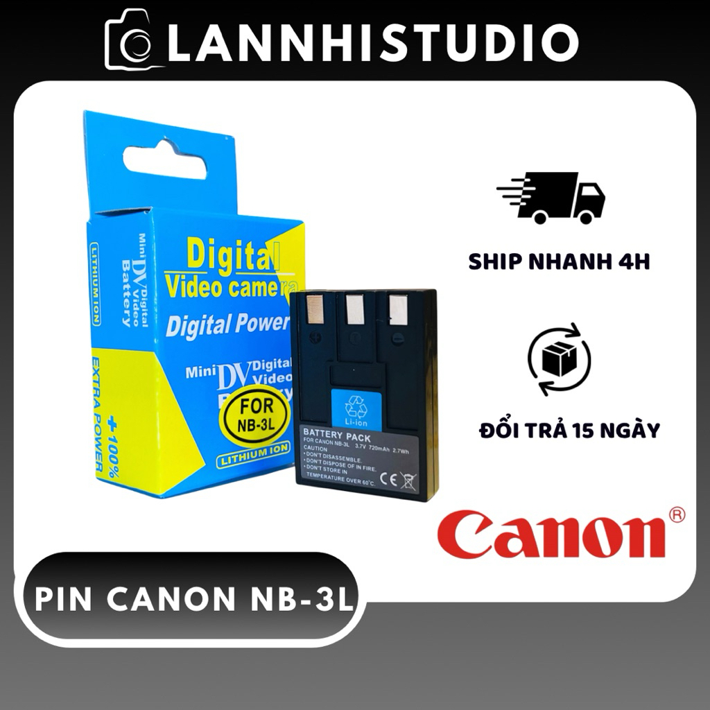 Pin Canon NB-3L dùng cho Máy ảnh Canon IXY 600, IXY Digital 600 ...