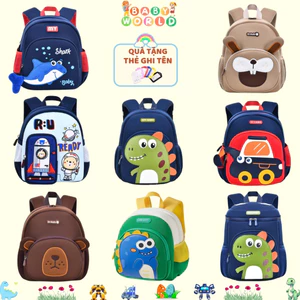 Balo khủng long-máy xúc-baby shark Cho Bé Trai Bé Gái Mầm Non Mẫu Giáo 1-5 tuổi chất liệu cao cấp-dễ thương