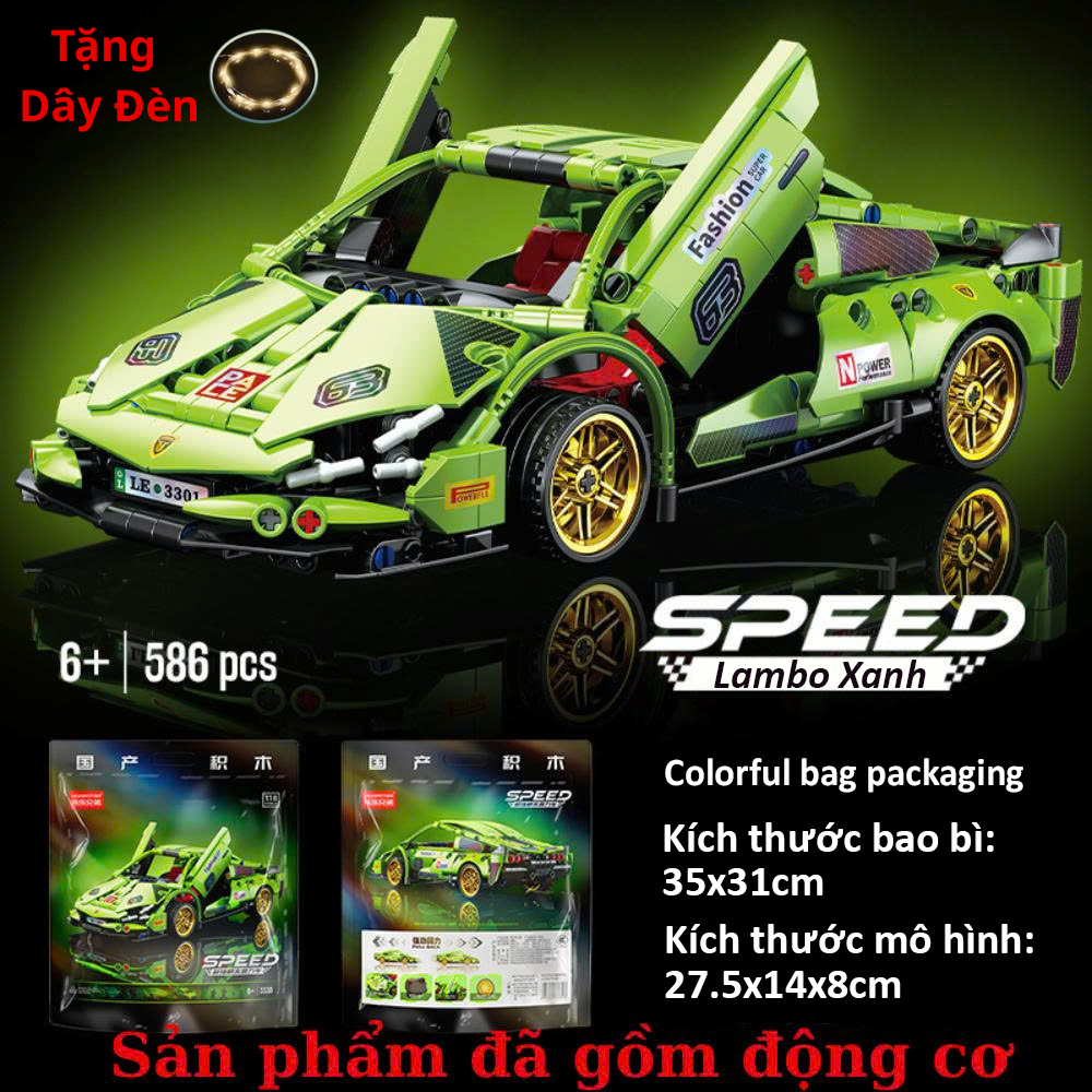 Mẫu mới] Mô hình lắp ghép siêu xe Lambo Shadow 45cm tỉ lệ 1:14 Ô