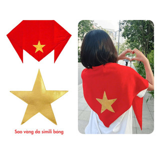 Khăn baza, khăn choàng cờ đỏ sao vàng, đi du lịch đi contec quốc gia. Hàng đẹp. Ngôi sao nhũ ánh.