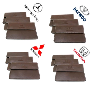 Ví Da Đựng Giấy Tờ Đăng Kiểm Xe Ô Tô, Xe Tải, Xe Container Mẫu 01 - (Dập Logo Hãng) VDK-PU01