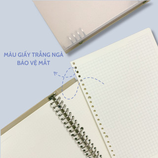 Sổ còng kẹp sắt cổ điển hoạ tiết chữ Come Note Book + Ruột Giấy BONZAI
